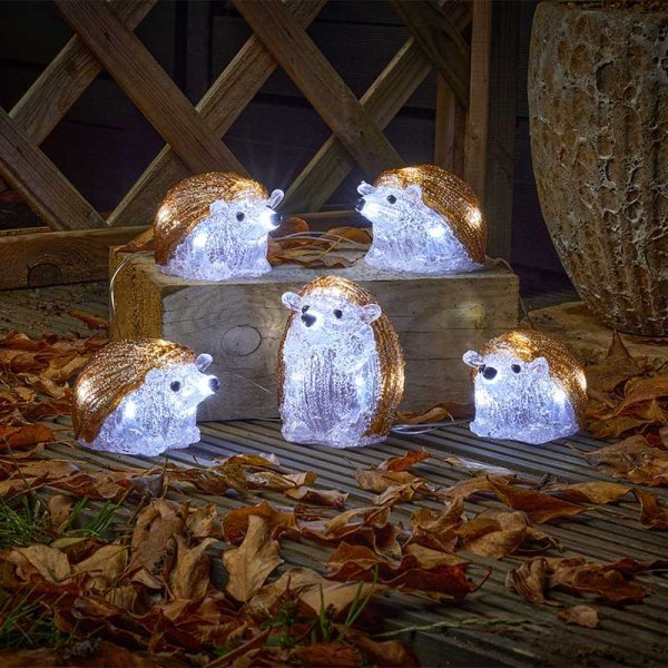 InLit Ice Hedgehogs - Set of 5 Battery Operated