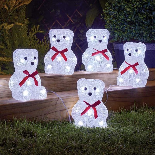 InLit Ice Polar Bears - Set of 5 Battery Operated