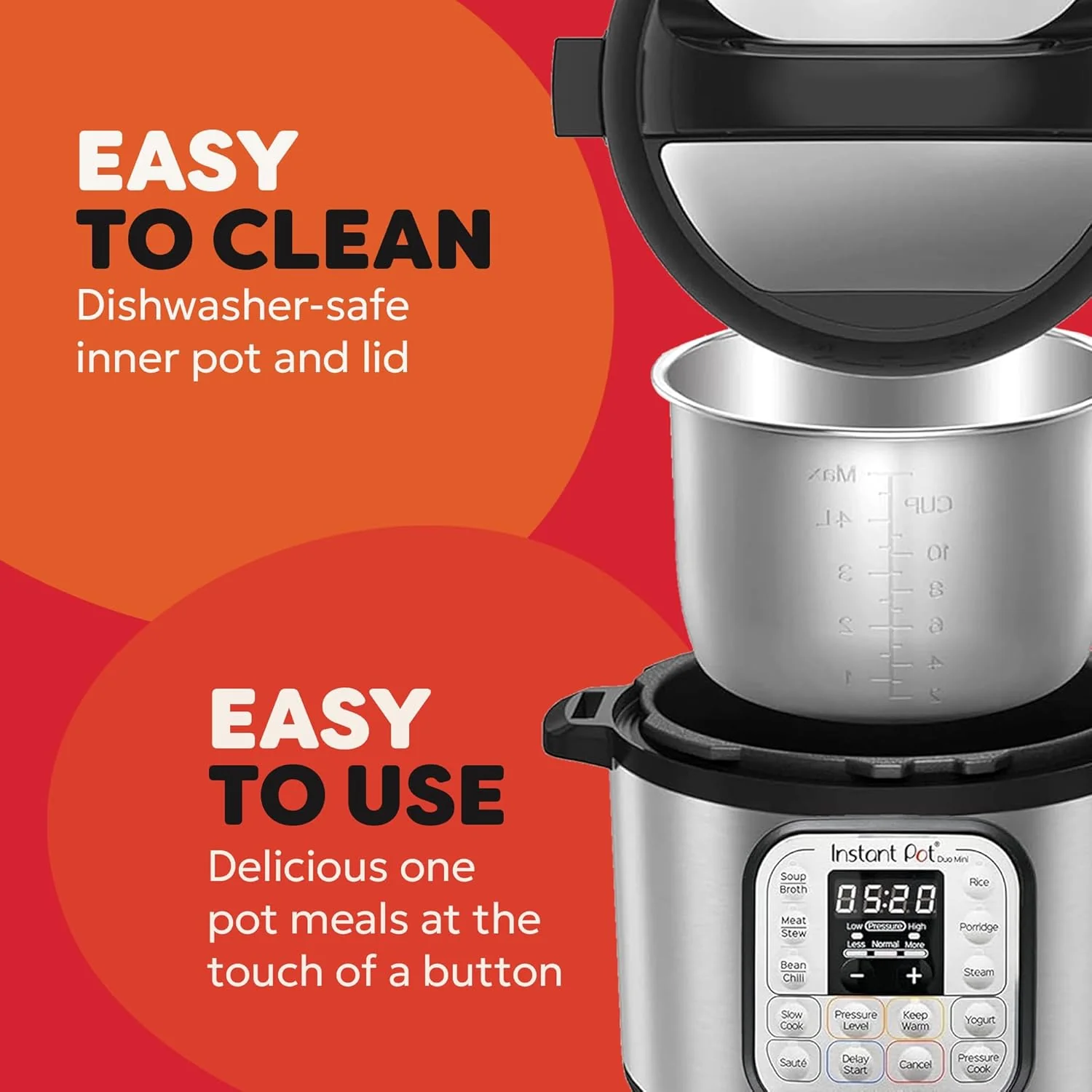 Instant Pot Duo Mini 3L 7-in-1 Electric Pressure Cooker Black/Silver - Image 5
