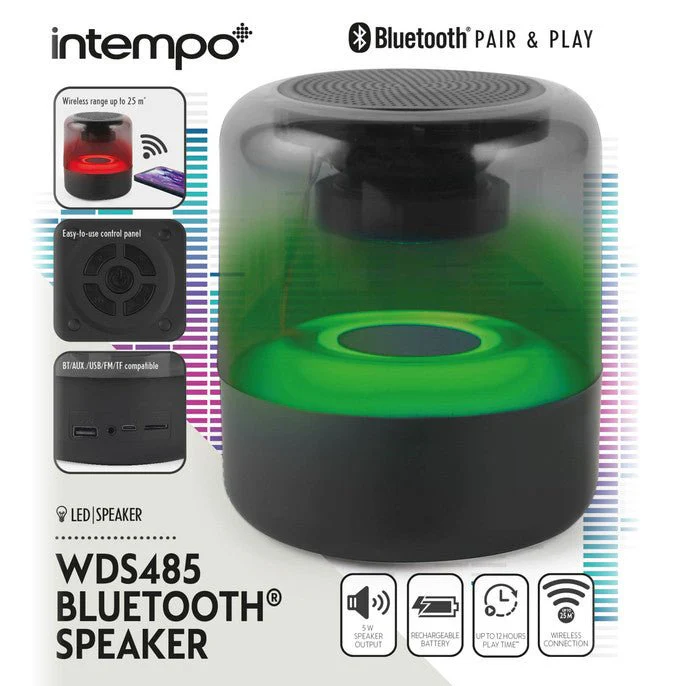 Intempo Bluetooth Speaker with Colour Changing LED Lights - Image 3