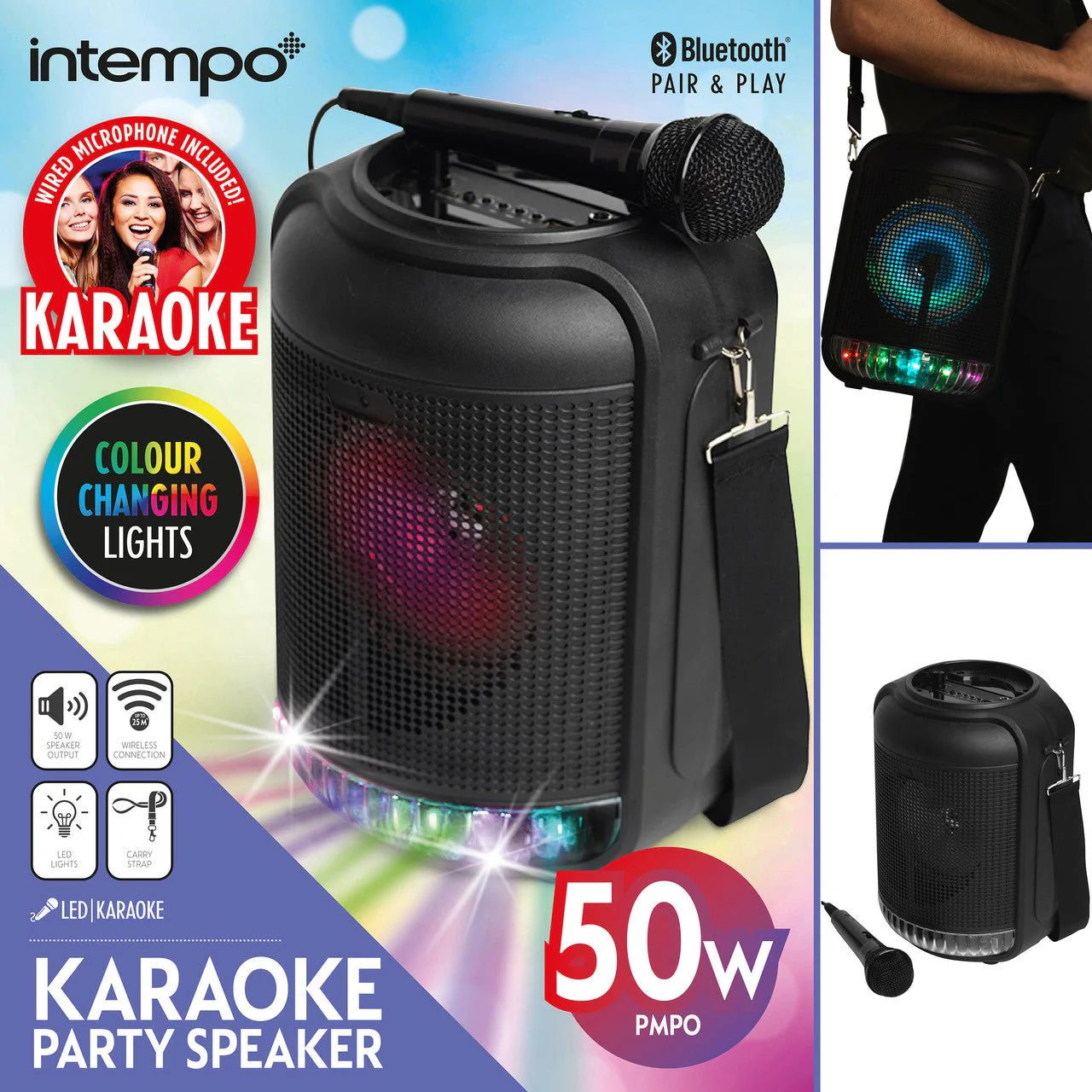 Intempo LED Party Speaker With Wired Microphone - Image 2
