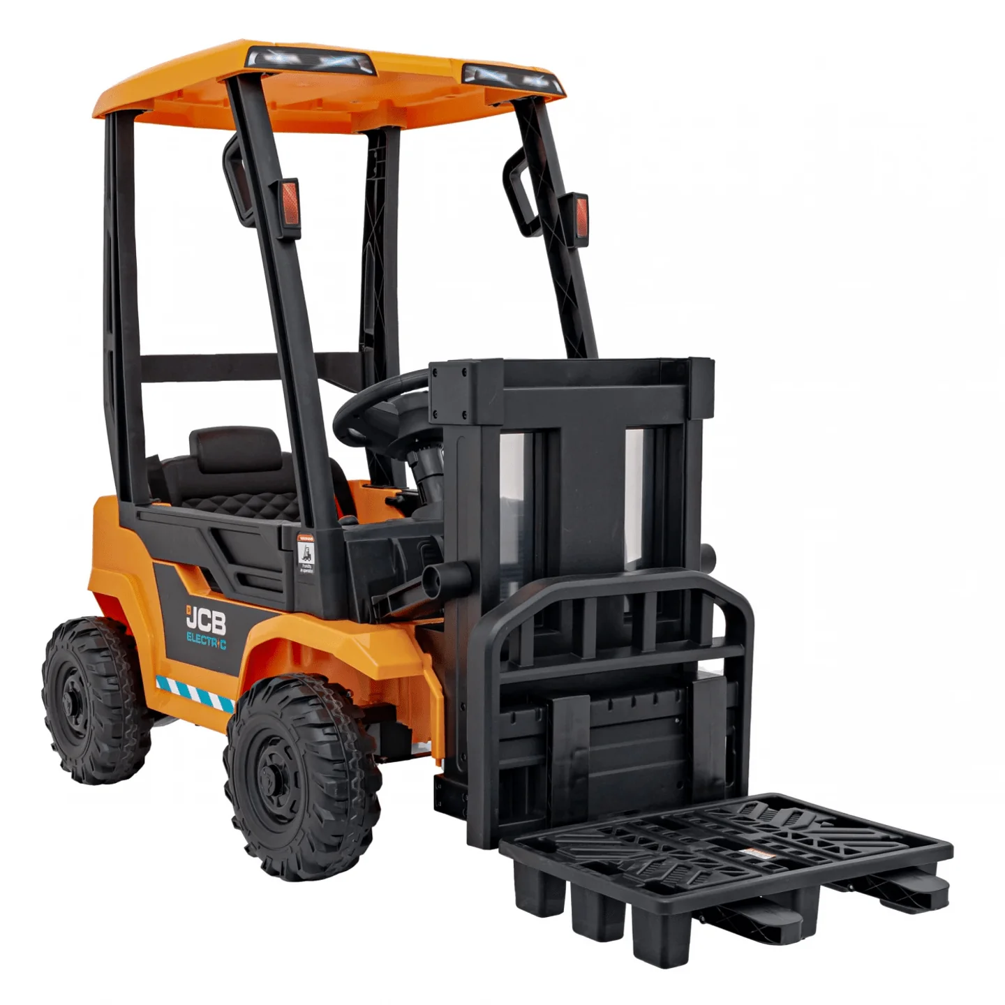 JCB Forklift 12V Electric Ride On Tractor - Yellow - Image 3