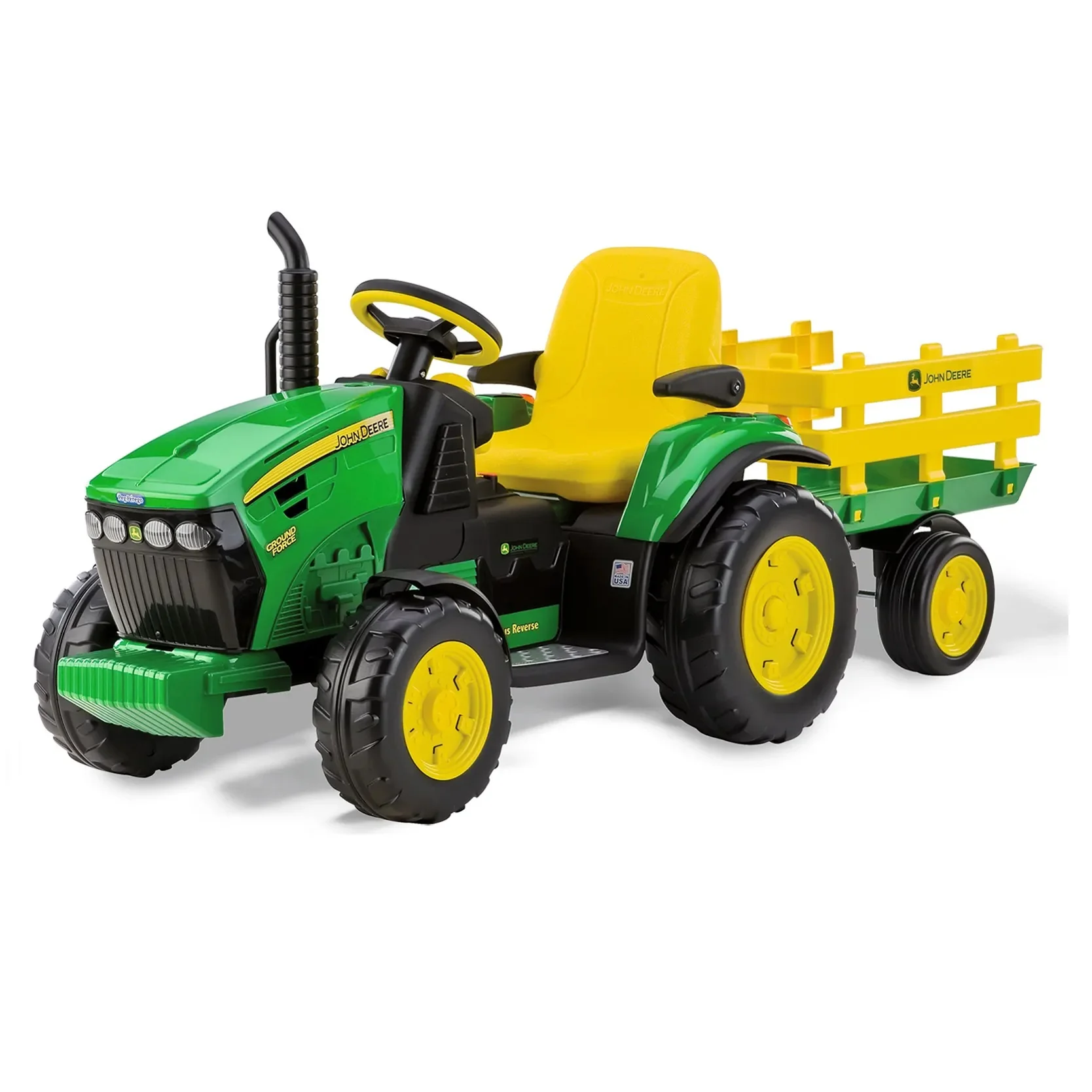 John Deere 12V Ground Force Tractor & Trailer - Image 6