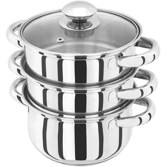 Judge Essentials, 16cm 3 Tier Glass Lid Steamer Set - Image 3
