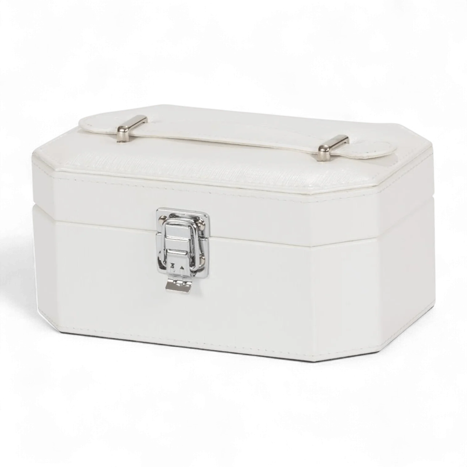 Julia Metallic Sheen Jewellery Box – Light Ivory