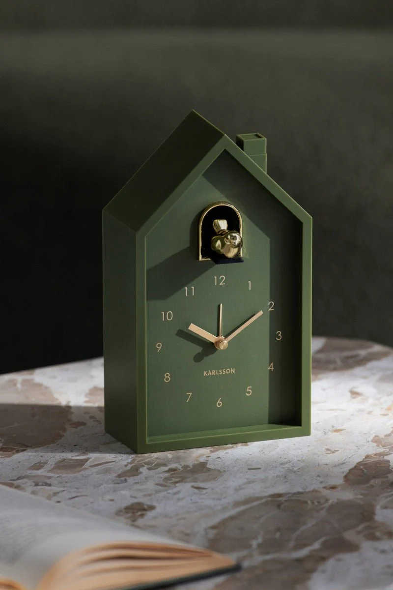 Karlsson Alarm Clock Modern Cuckoo Oro Luxury Green - Image 4