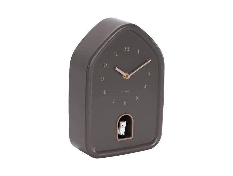 Karlsson Wall Clock Modern Kitty Earth Brown - Image 2