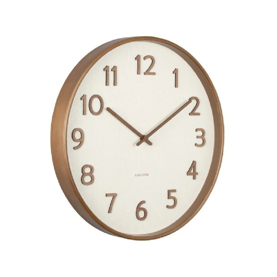 Karlsson Wall Clock Pure Wood Grain Ivory