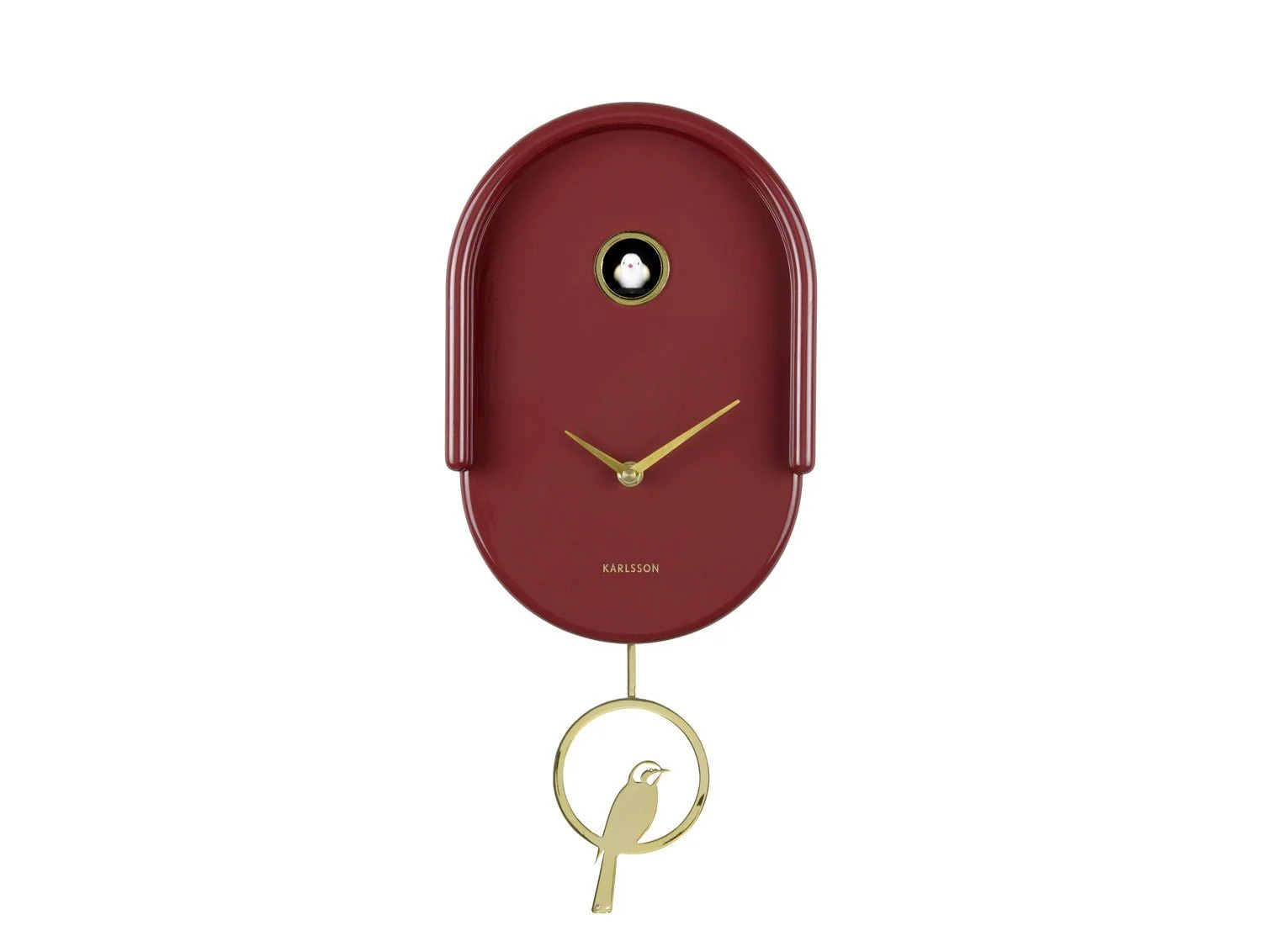 Karlsson Wall Clock Tweet Burgundy Red - Image 2