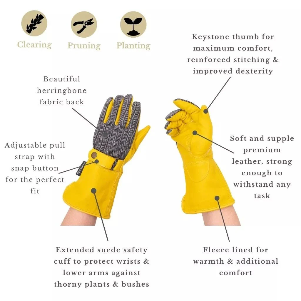 Kent & Stowe Leather Gauntlet Gardening Gloves - Medium - Image 2