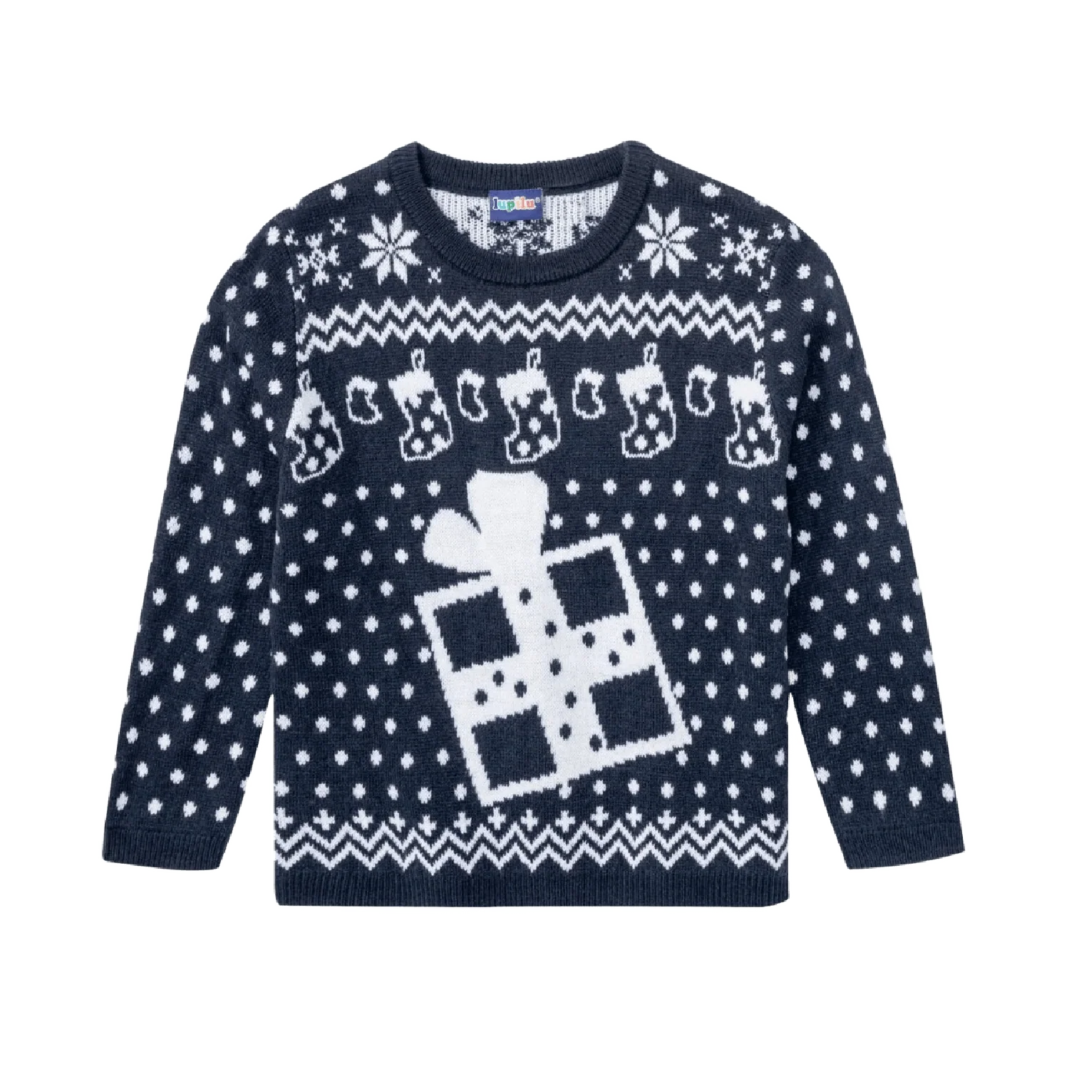 Kids Christmas Jumper Present & Stockings Age 6-8