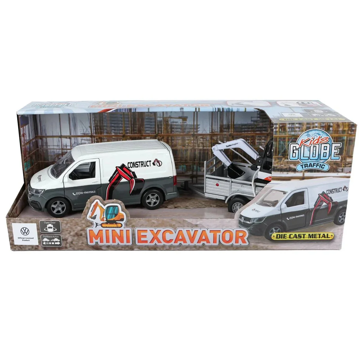 Kids Globe VW Transporter with Mini Digger