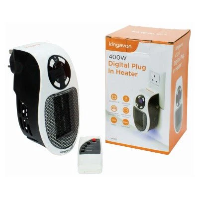 Kingavon 400W Digital Plug-In Heater with Remote Control & Timer