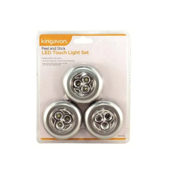 Kingavon Peel & Stick LED Touch Light Set