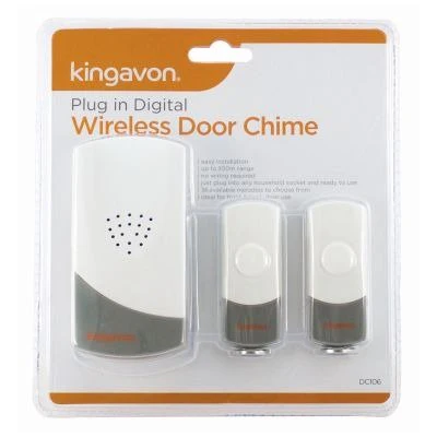 Kingavon Plug In Wireless Door Chime With Front & Back Door Bell