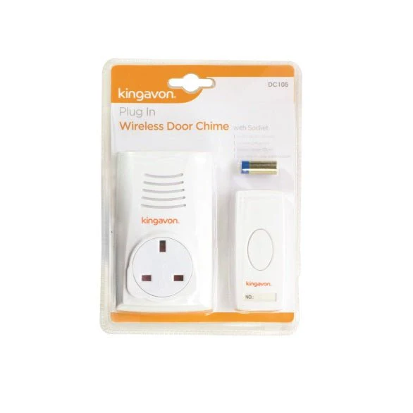 Kingavon Plug-in Wireless Door Chime with Socket
