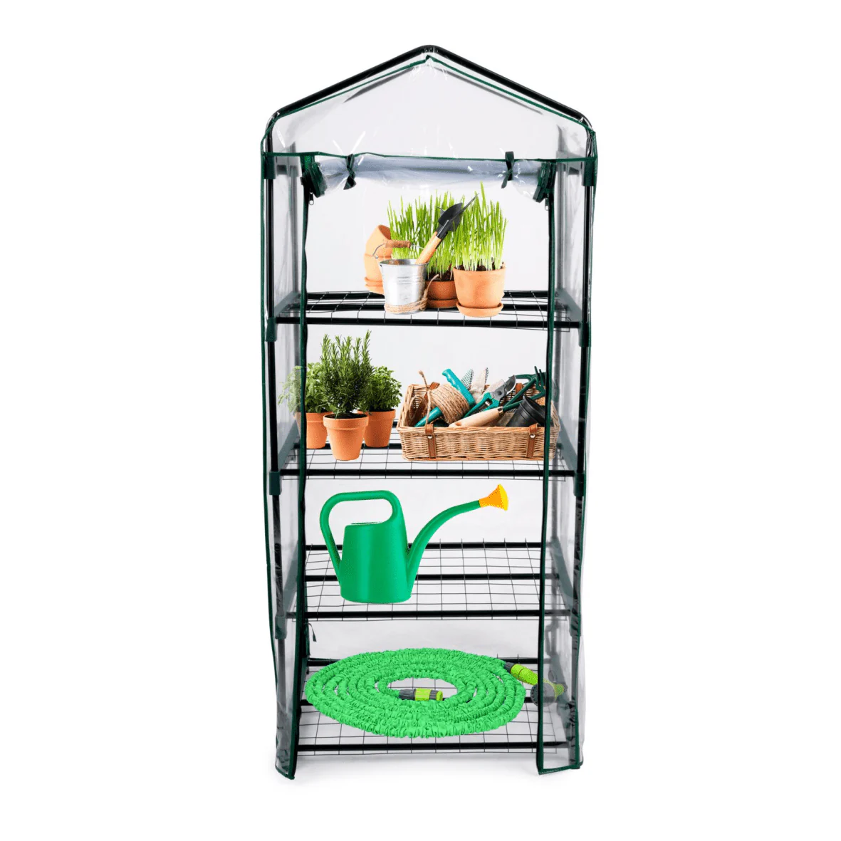 Kinzo 4 Tier Plastic Garden Greenhouse 69 x 49 x 160cm