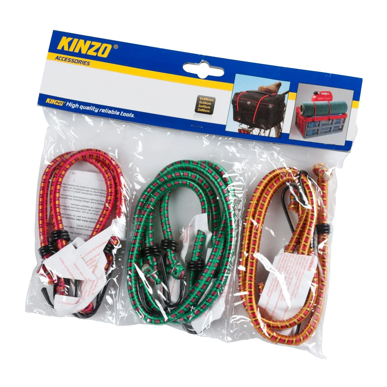 KINZO Luggage Straps Set 12" / 18" / 24"