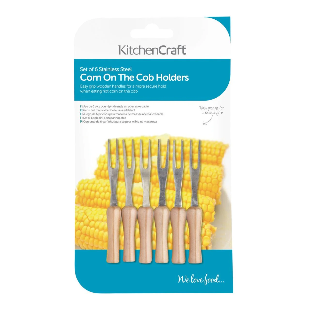 KitchenCraft Set of 6 Corn on the Cob Holders
