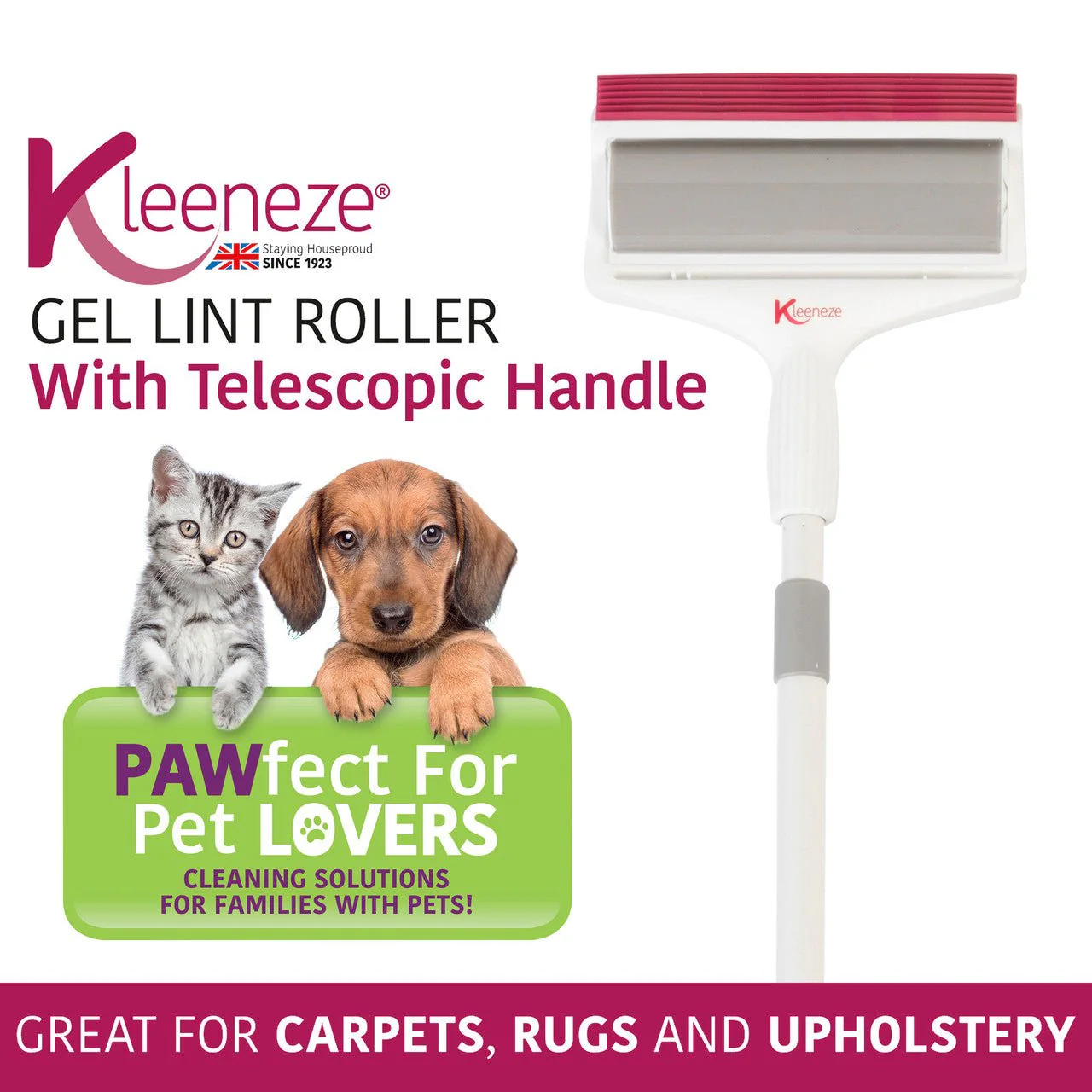 Kleeneze® Gel Lint Roller with Telescopic Handle - Image 2
