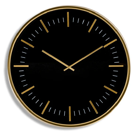 Large Black & Gold Classic Wall Clock