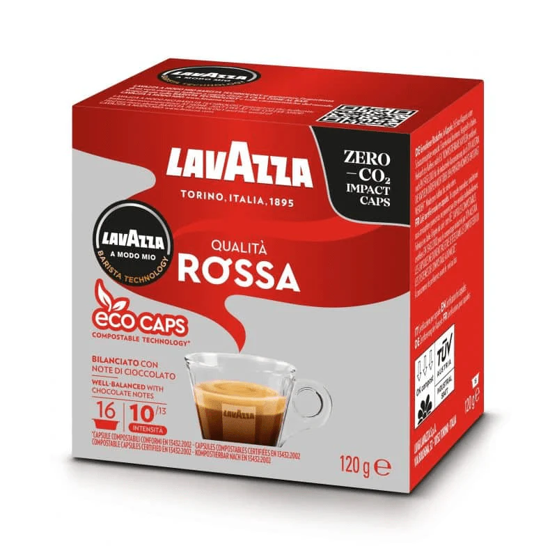 Lavazza A Modo Mio Qualità Rossa Compostable Coffee Capsules 16pk