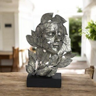 Leaf Face Sculpture 23x32cm