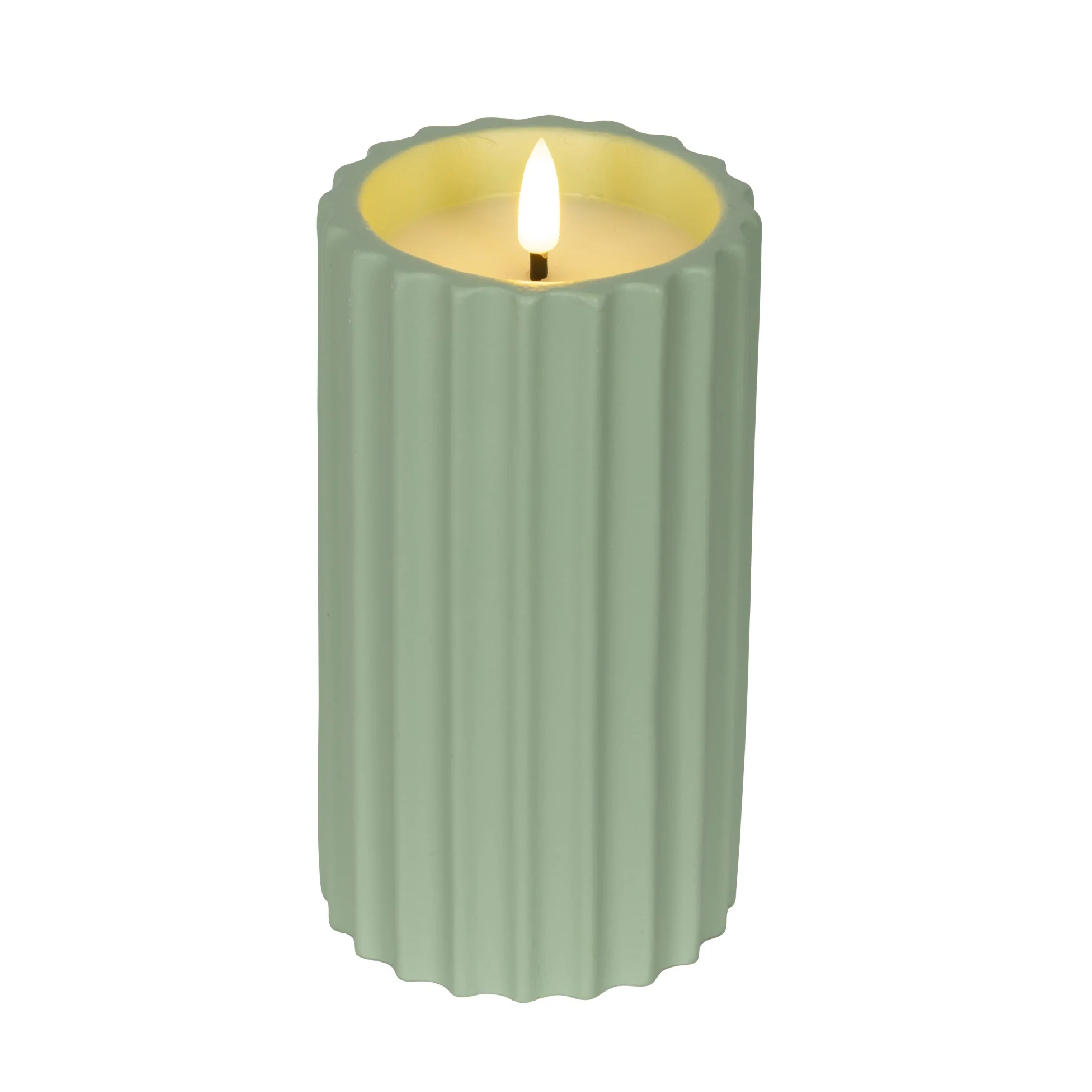 LED Outdoor Battery Operated Green Candle 8.5 x 16.5Cm - Image 2