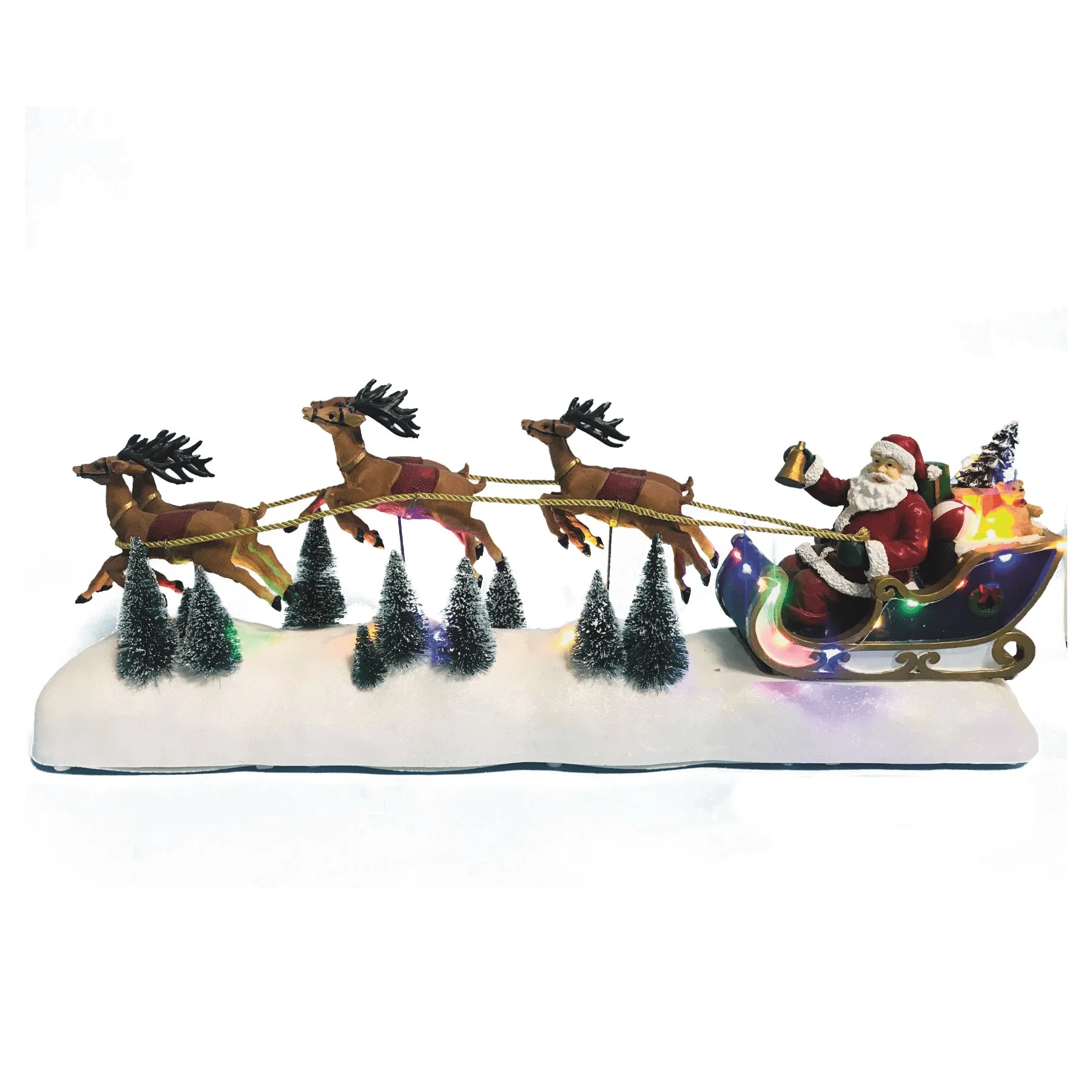 LED Santa Sleigh with Reindeers 58 x 21cm