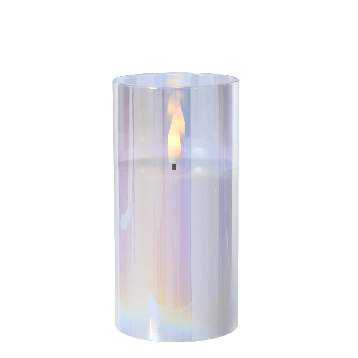 LED Wick Candle Glass Battery Operated 15 x 7.5cm - Image 2