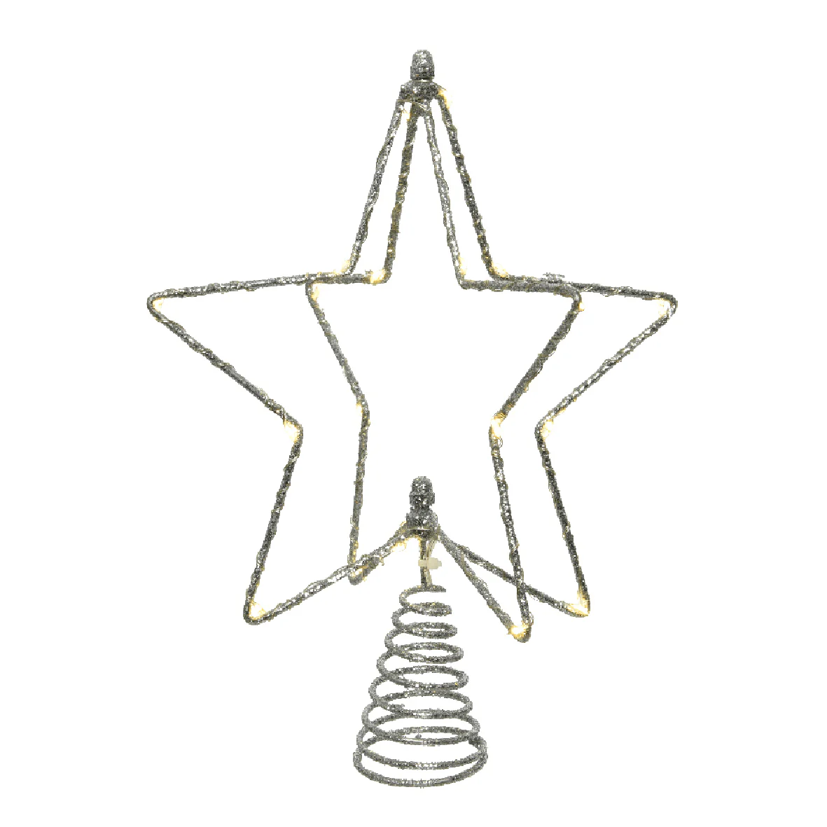 Lumineo Battery-Operated Micro LED Star Tree Topper with Silver Glitter - Image 2