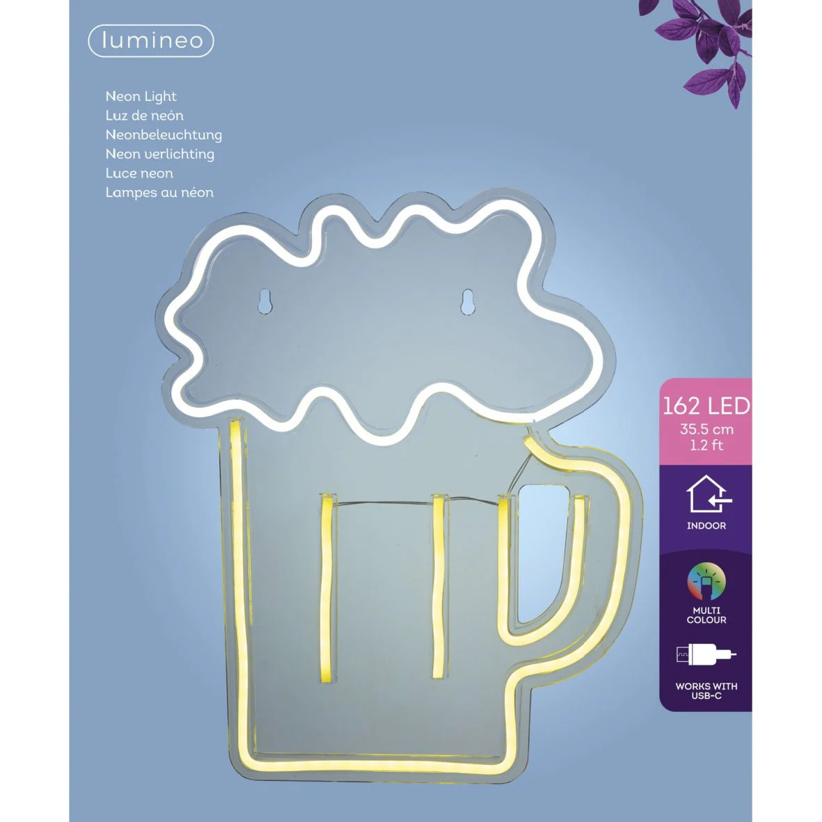 Lumineo Neon Beer Glass Sign - Image 3
