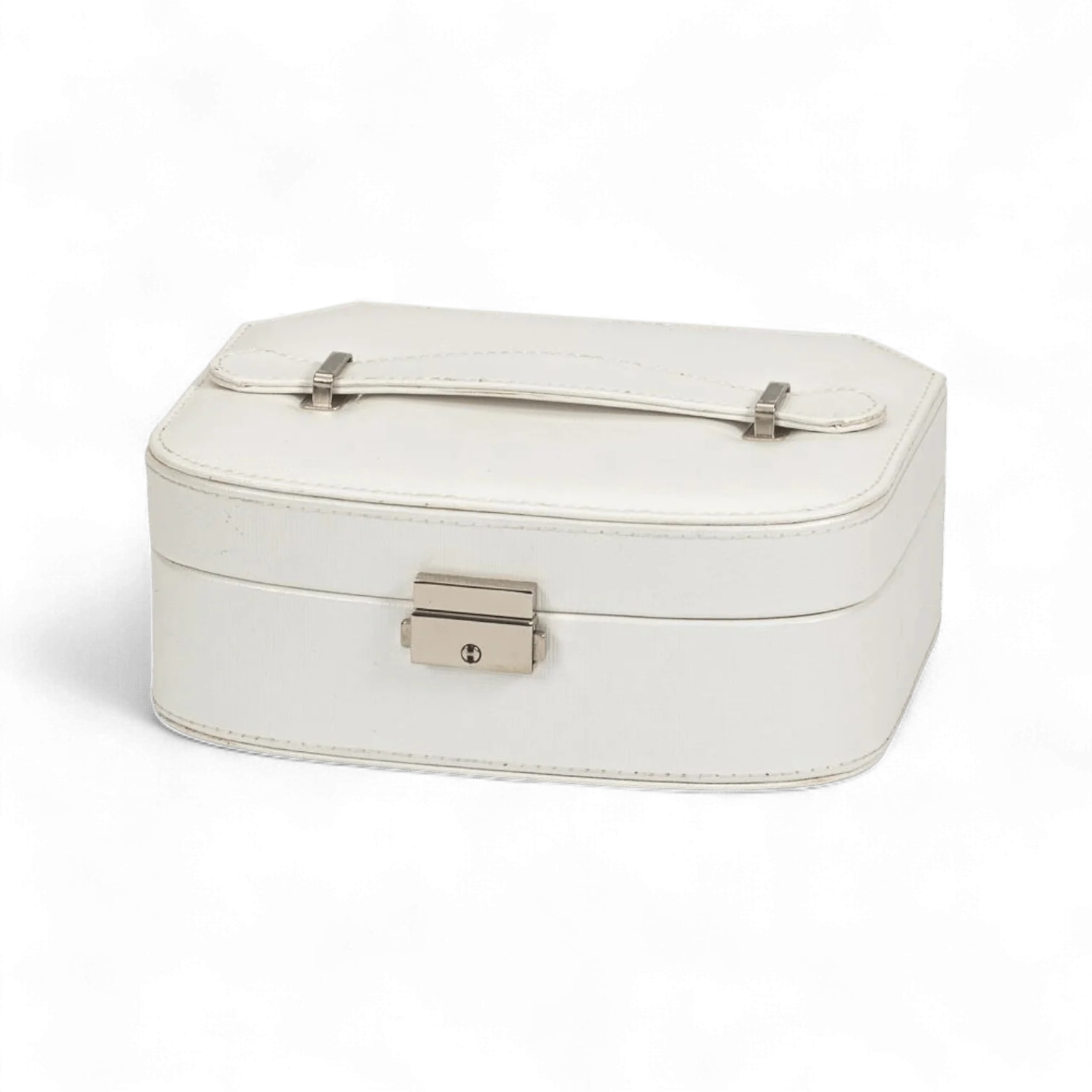 Maisie Metallic Sheen Jewellery Box – Ivory