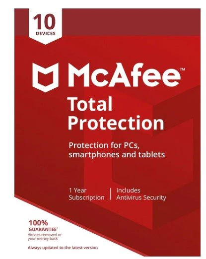 McAfee Total Protection- MTP00UNRXRAA | 10 Devices - 1 Year Subscription