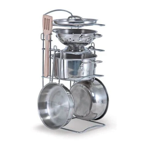 Melissa and Doug Stainless Steel Pots & Pans Play Set