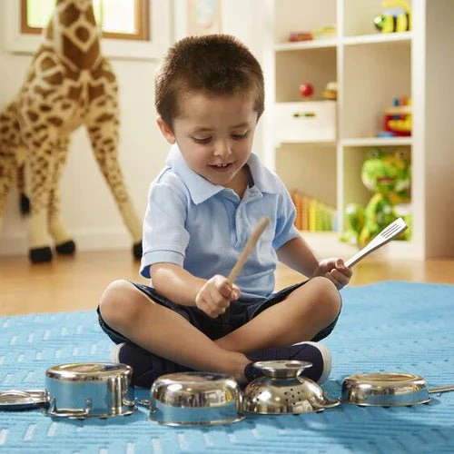 Melissa and Doug Stainless Steel Pots & Pans Play Set - Image 2