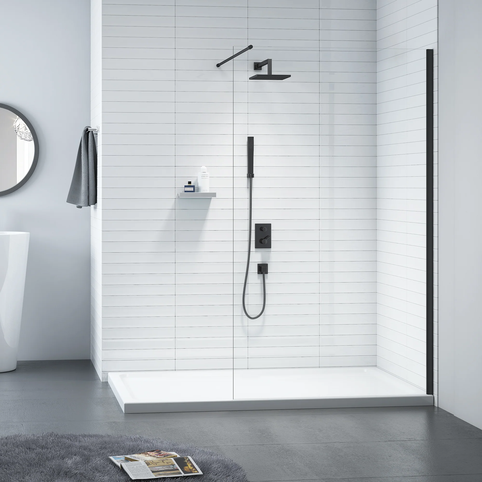Merlyn Black Showerwall 1100mm