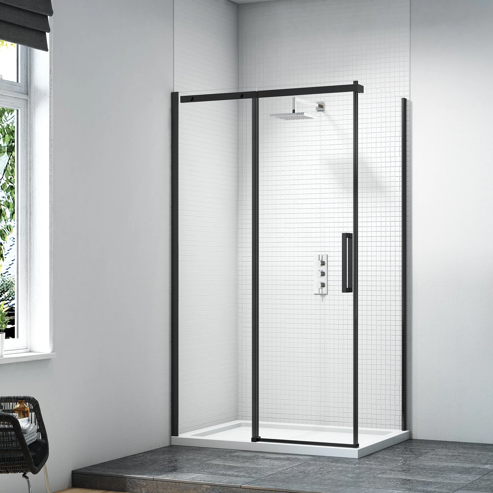 Merlyn Black Sliding Door Side Panel 900mm - Image 2