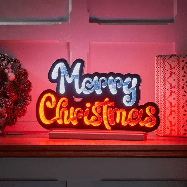 Merry Christmas 40cm Sign , Low Voltage Infinity