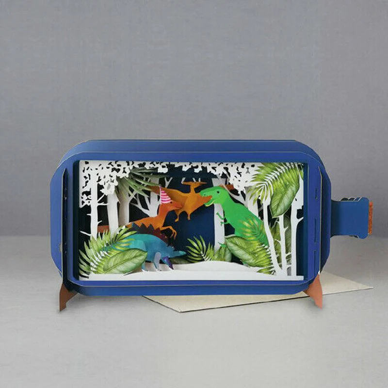 Message in a Bottle 3D Card Dinosaur MIB058