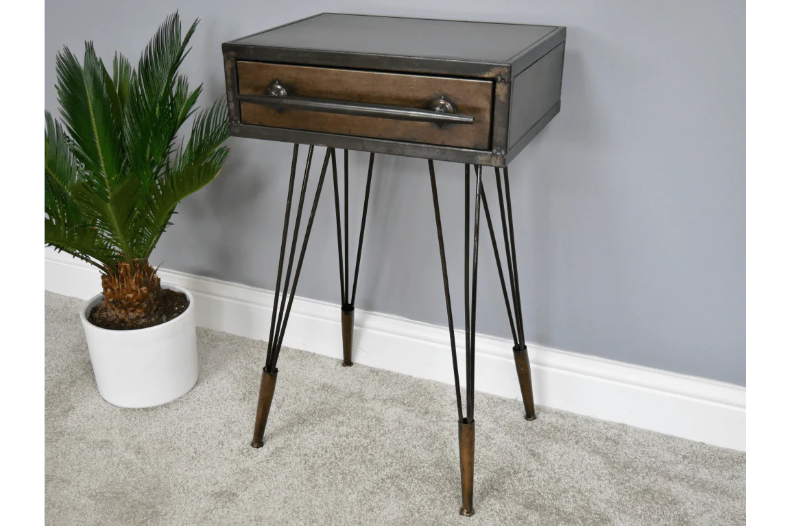 Metal Bedside Cabinet 1 Drawer - Image 4