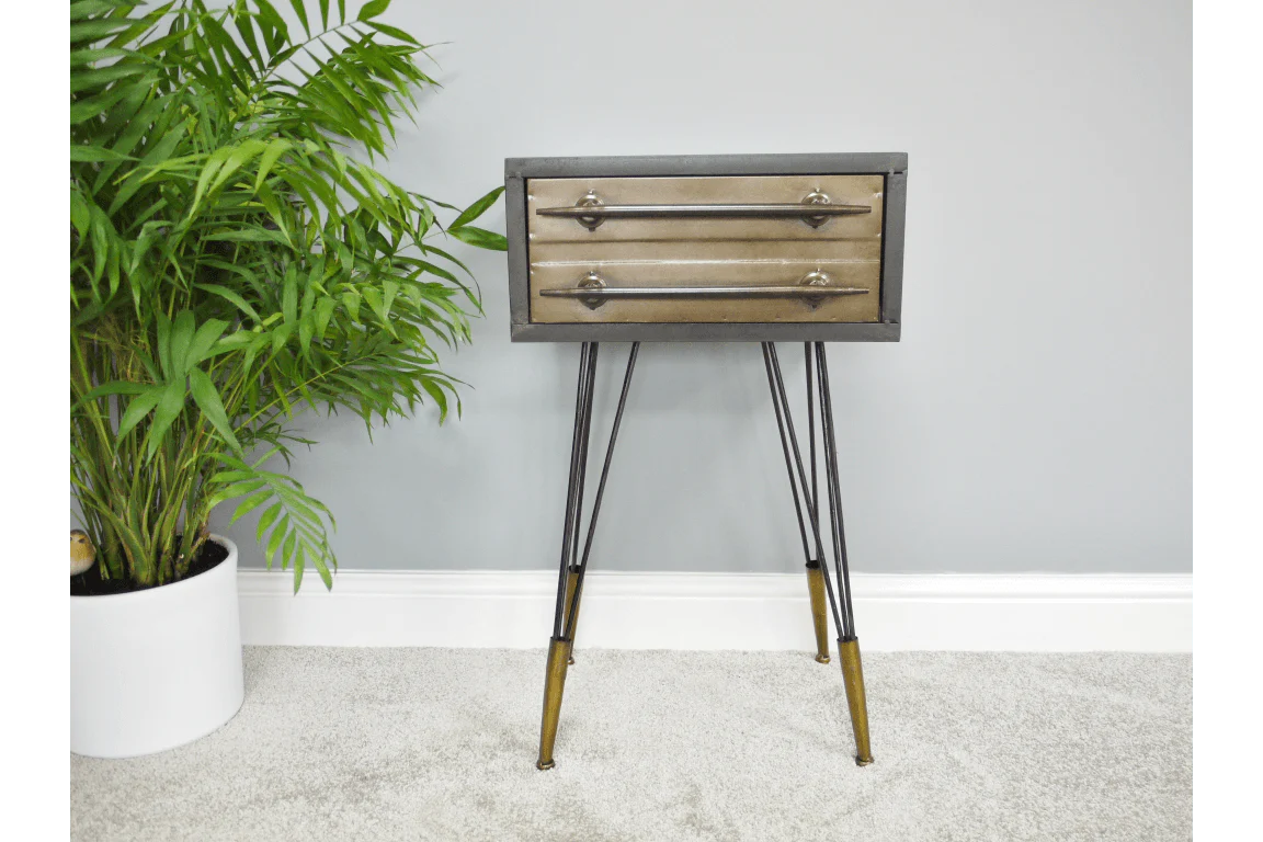 Metal Bedside Cabinet 69cm