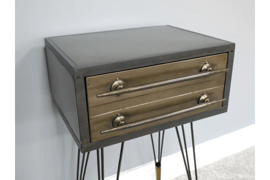 Metal Bedside Cabinet 69cm - Image 4