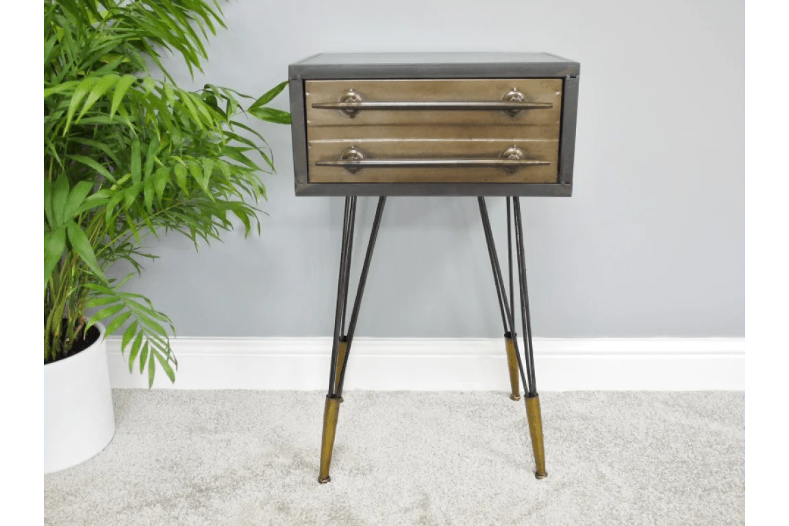Metal Bedside Cabinet 69cm - Image 7