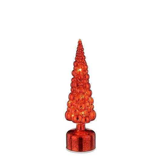 Mica Decorations Glass Christmas Tree Rotatable Red 34 x 9.5cm - Image 2