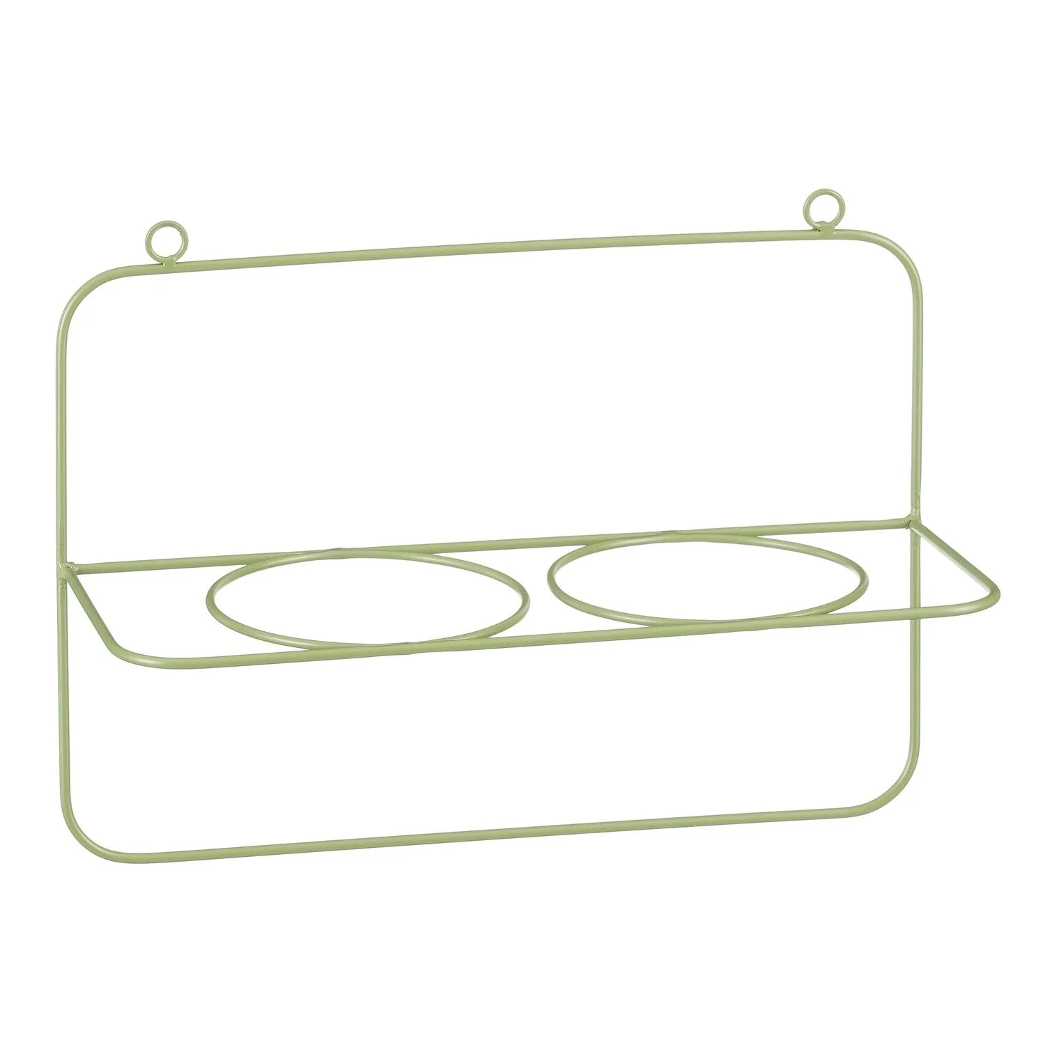 Mica Decorations Midas Iron 2 Pot Holder Green 36 x 14 x 27cm