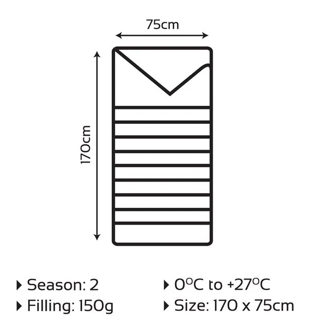 Milestone Envelope Sleeping Bag - Single - 2 Seasons - Image 5