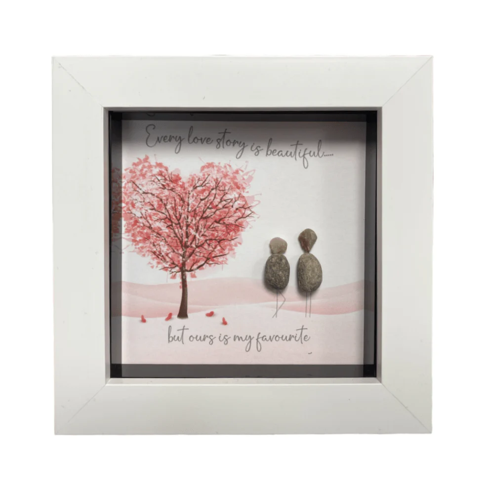 Mini Pebble Art Every Love Story is Beautiful - White