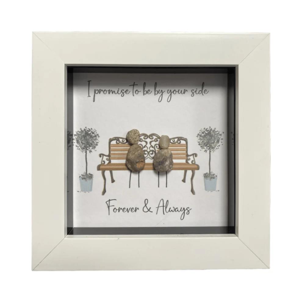 Mini Pebble Art I Promise to be by Your Side... - White