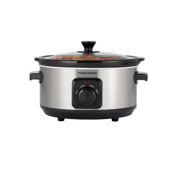 Mr Slow Cooker Ceramic 3.5L Brushed Steel Cool Touch